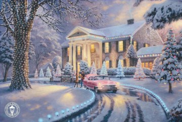 Thomas Kinkade Painting - Graceland Navidad Thomas Kinkade